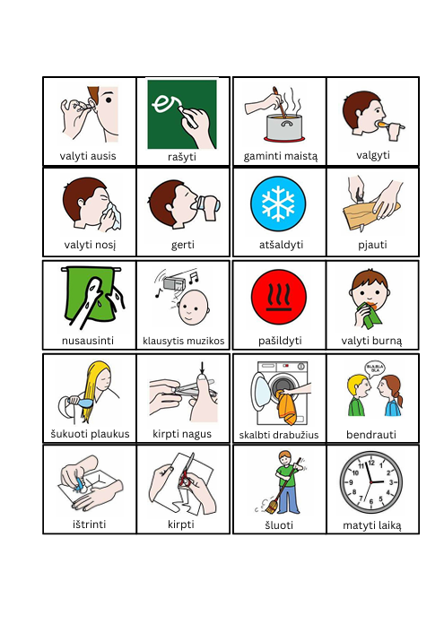 TEACCH medžiaga - atsakyk į klausimus - daiktų paskirtis